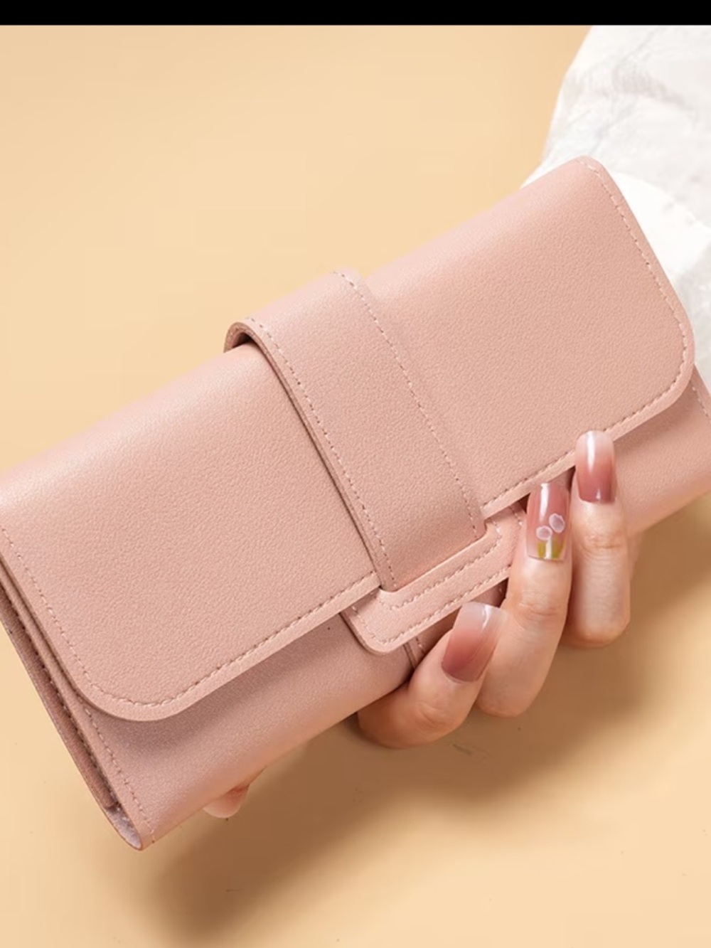 Women's Pink Trifold Wallet with Card Slots
